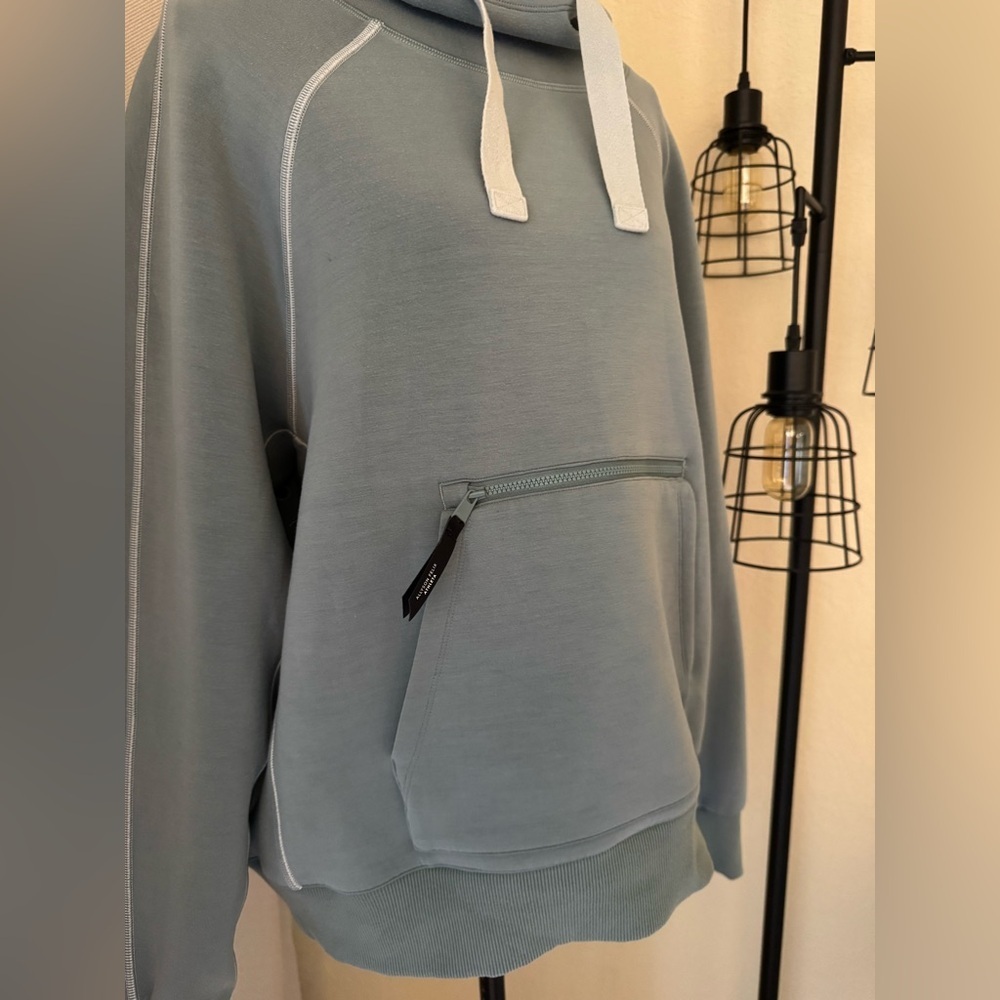 Athleta x Allyson Felix Sage Green Hoodie Small Zip Pocket Athleisure Pullover - Picture 4 of 11